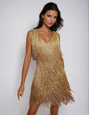 Elegant Short Dress with Fringes – Glamorous Look for Your Evenings