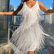 Elegant Short Dress with Fringes – Glamorous Look for Your Evenings