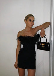 Women's Elegant Mini Dress Black Onyx, Fitted Silhouette for Evenings and Special Occasions
