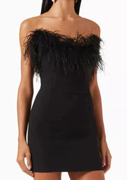 Women's Elegant Mini Dress Black Onyx, Fitted Silhouette for Evenings and Special Occasions