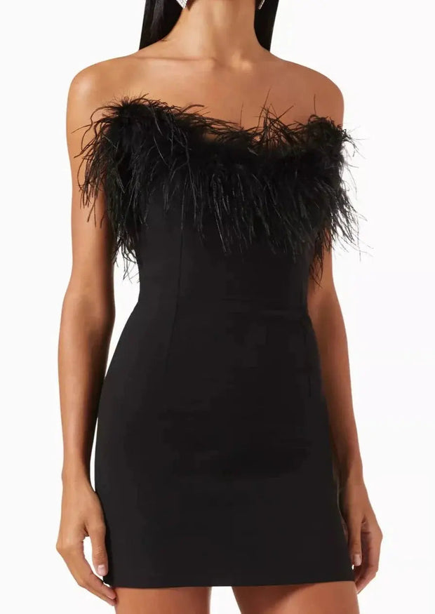 Women's Elegant Mini Dress Black Onyx, Fitted Silhouette for Evenings and Special Occasions