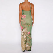 Floral Printed Maxi Dress for Women - Lightweight Summer Dress in Polyester, Comfortable and Elegant