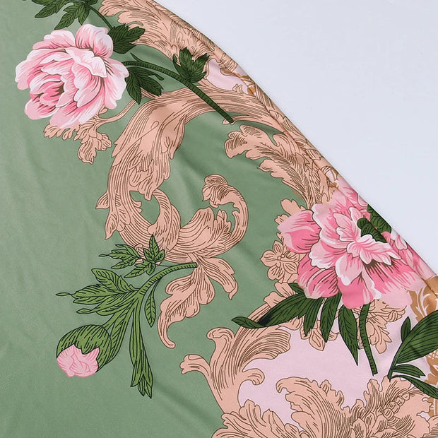 Floral Printed Maxi Dress for Women - Lightweight Summer Dress in Polyester, Comfortable and Elegant
