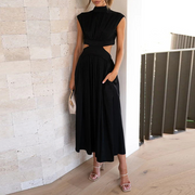 Elegant Long Maxi Dress with Embellishments – 100% Polyester, Perfect for All Occasions