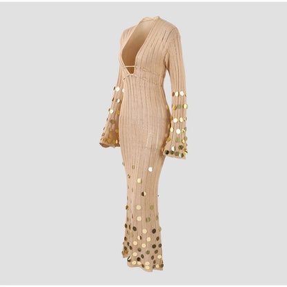 Robe Maxi Pailletée Éblouissante pour Femmes - Élégante et Confortable avec Légère Élasthanne
