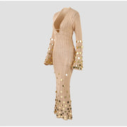 Dazzling Sequin Maxi Dress for Women - Elegant and Comfortable with Light Elastane