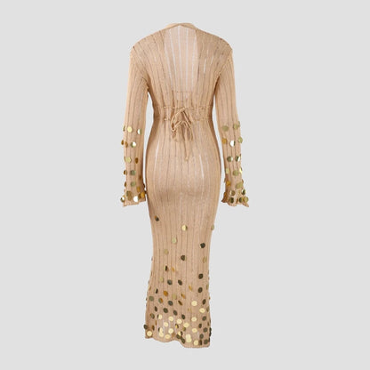 Robe Maxi Pailletée Éblouissante pour Femmes - Élégante et Confortable avec Légère Élasthanne