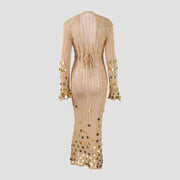 Dazzling Sequin Maxi Dress for Women - Elegant and Comfortable with Light Elastane