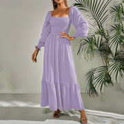 Maxi Dress with Flared Sleeves in High-Quality Polyester – Elegance for All Occasions
