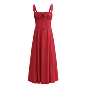 Elegant Sleeveless Midi Dress in Polyester – Ideal for All Occasions