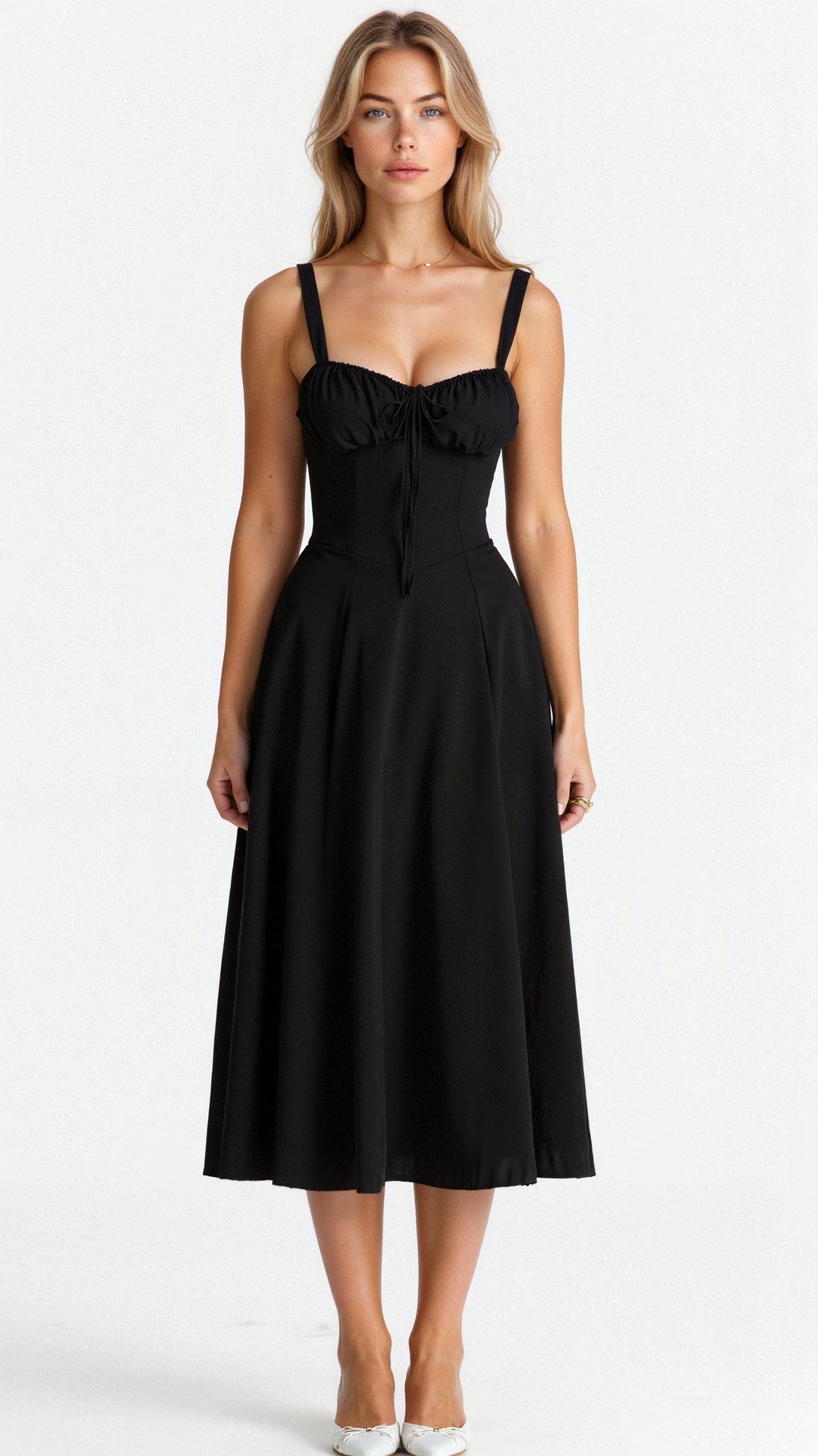 Robe Midi Femme Chic avec Corset - Élégante et Confortable pour Toutes les Occasions