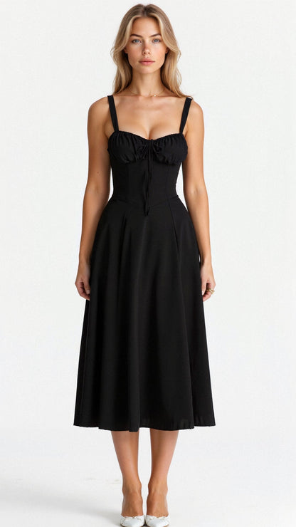 Robe Midi Femme Chic avec Corset - Élégante et Confortable pour Toutes les Occasions