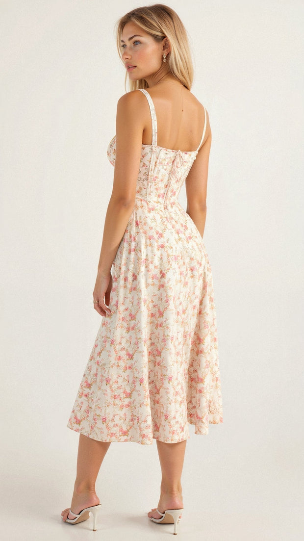 Chic Women's Midi Dress with Corset - Elegant and Comfortable for All Occasions