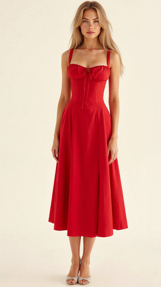 Chic Women's Midi Dress with Corset - Elegant and Comfortable for All Occasions