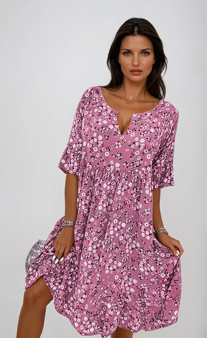 Midiklänning med blommor Sophie – Feminint och sofistikerat elegans för en chic stil