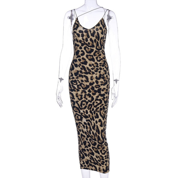 Robe Midi Imprimé Léopard pour Femmes – Robe Confortable en Polyester pour Occasions Décontractées et Spéciales