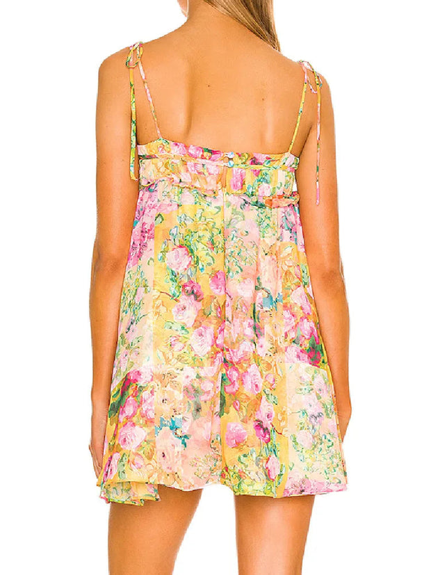 Mini Dress with Spaghetti Straps in Premium Polyester – Elegant and Comfortable for Summer
