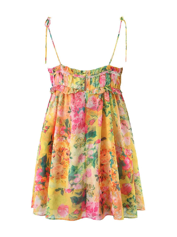 Mini Dress with Spaghetti Straps in Premium Polyester – Elegant and Comfortable for Summer