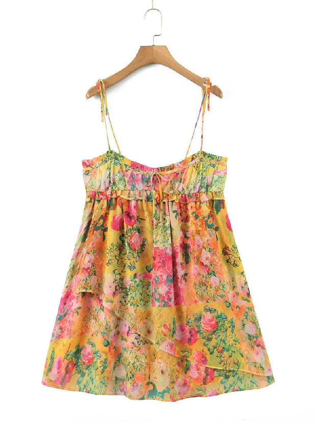 Mini Dress with Spaghetti Straps in Premium Polyester – Elegant and Comfortable for Summer