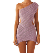 Knitted Off-Shoulder Dress – Elegant and Comfortable Polyester for All Occasions