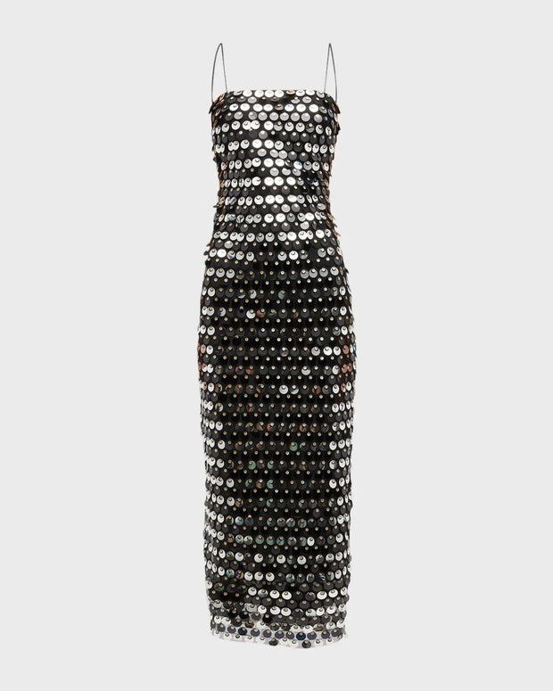 Elegant Sequin Dress for Women - Polyester and Acetate with Medium Stretch