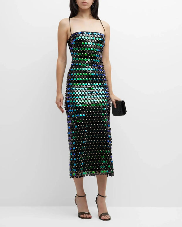 Elegant Sequin Dress for Women - Polyester and Acetate with Medium Stretch