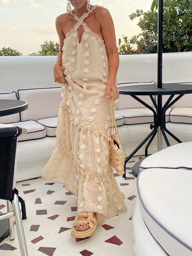 Robe d'Été Femme Légère en Polyester, Chic et Confortable, Longue, Idéale pour Toutes les Occasions