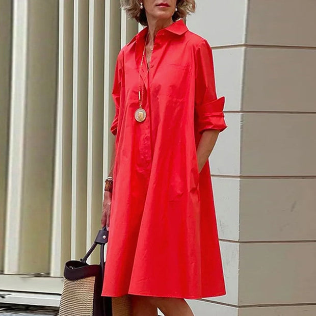 Solid Lightweight Polyester Women's Summer Dress - Long and Chic Summer Dress for All Occasions