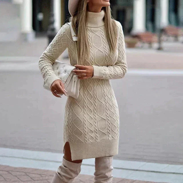Robe d'Hiver Chic Femme en Tricot – Élégante et Confortable pour Saison Froide