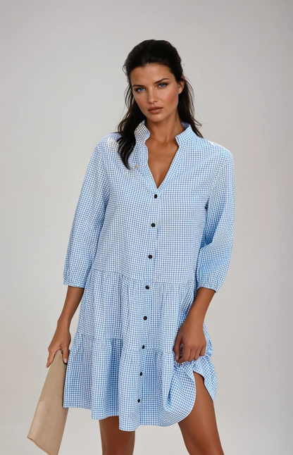 Robe d'été fluide en bleu clair – Élégante et confortable pour vos journées ensoleillées