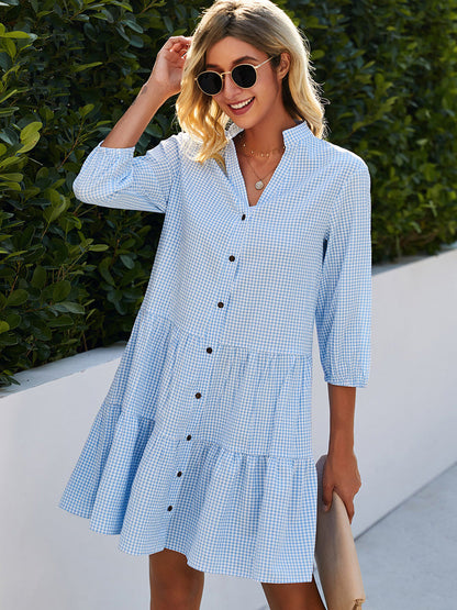 Robe d'été fluide en bleu clair – Élégante et confortable pour vos journées ensoleillées