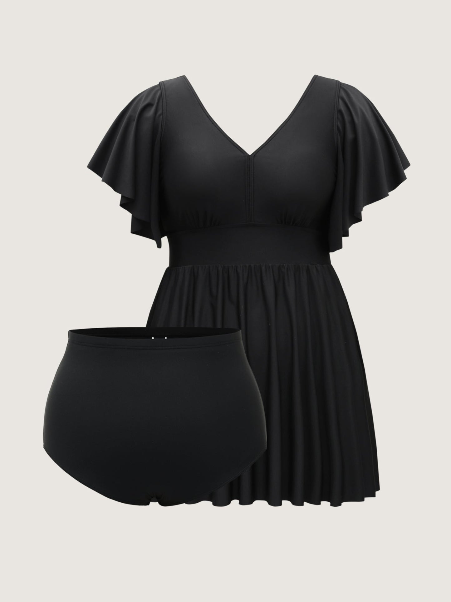 Robe de Bain Femme Bleue Taille M en Polyester avec Manches Volantes