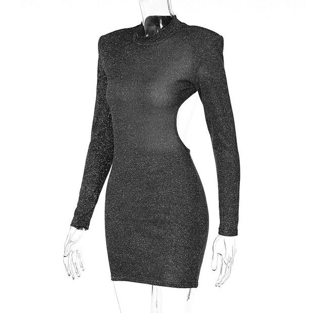 Elegant Cocktail Dress in Polyester with Chain Details – Versatile Evening Dress Available in Multiple Sizes