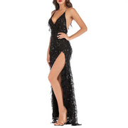 Sequin Cocktail Dress with Irregular Hem – Elegant Evening Dress Available in S, M, L, XL