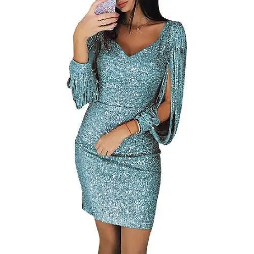 Chic Long Evening Dress Anika in Sparkling Fabric - Elegant Women's Ceremony Dress for Wedding and Special Events