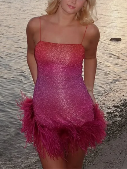 Robe de Soirée Halter en Paillettes Élégante – Robe Longue Femme en Mélange de Polyester avec Élastique, Confort et Style