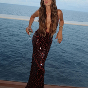 Long Sequin Evening Dress with Elastane – Elegant Formal Dress for Events and Parties