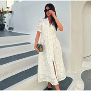 Elegant Polyester Dress with Light Elastane – Available in Multiple Sizes