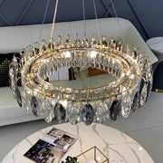Elegant K9 crystal chandelier – Dazzling rose gold LED light with dimmable function (Available in different sizes)