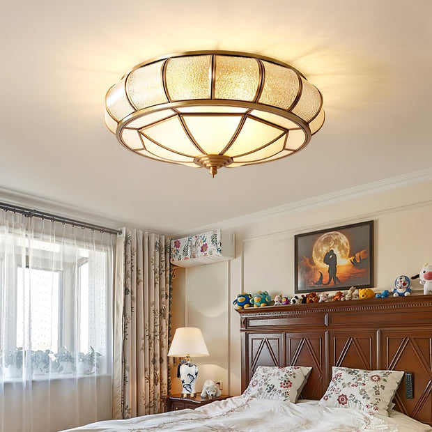 Round and elegant textured glass LED ceiling light – Perfectly modern for your bedroom and living room