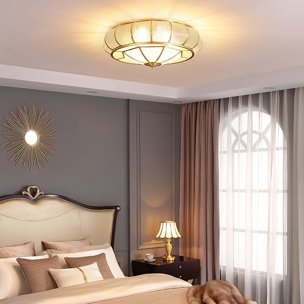 Round and elegant textured glass LED ceiling light – Perfectly modern for your bedroom and living room