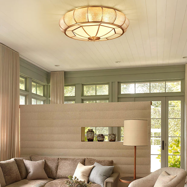 Round and elegant textured glass LED ceiling light – Perfectly modern for your bedroom and living room
