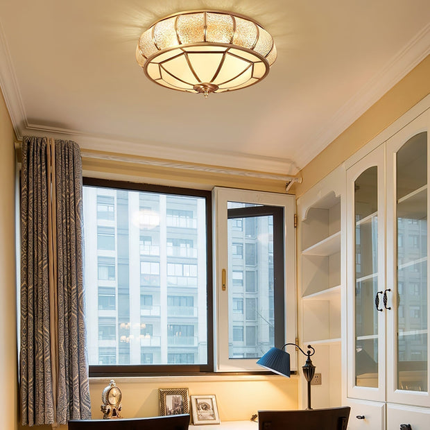 Round and elegant textured glass LED ceiling light – Perfectly modern for your bedroom and living room