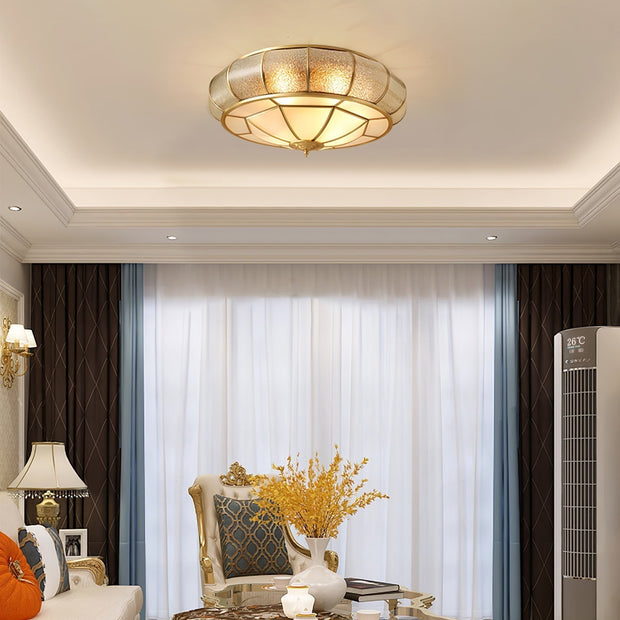 Round and elegant textured glass LED ceiling light – Perfectly modern for your bedroom and living room
