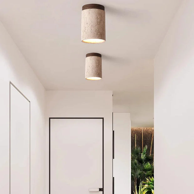 Elevate your space with the elegant Glow travertine ceiling lamp - Perfect for staircases and interiors