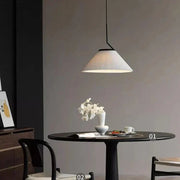 Scandinavian elegance: Cream fabric LED pendant light with Nordic pleated design