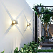 Elegant aluminum LED wall light - Contemporary spherical design with IP65 waterproof protection