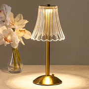 Elegant gold crystal LED table lamp - Touch control, wireless, and stylish design