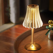 Elegant gold crystal LED table lamp - Touch control, wireless, and stylish design