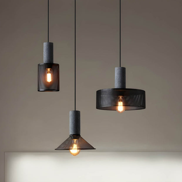 Sleek Shane Industrial Suspension – Contemporary Elegance in Concrete and Iron